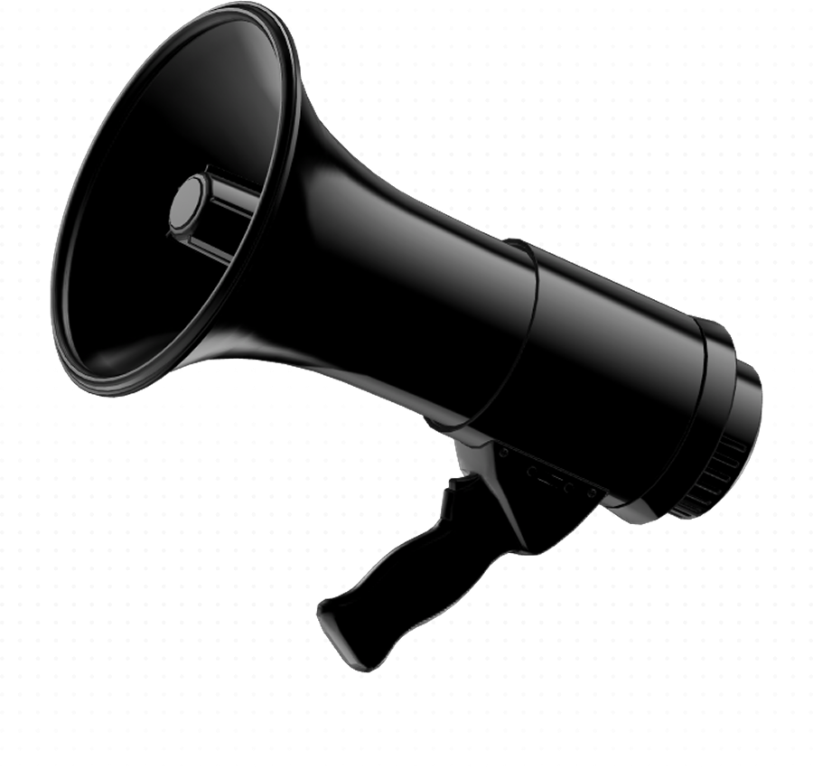 Black 3D megaphone